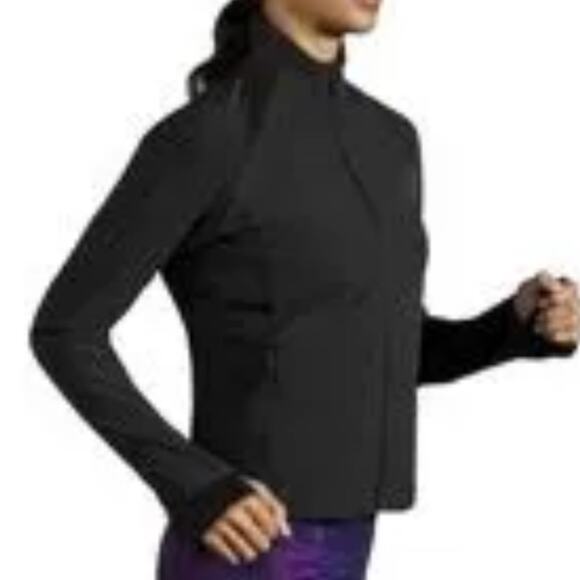 Brooks Fusion Hybrid Reflective Running Jacket Black Silver Size Medium - Picture 1 of 14